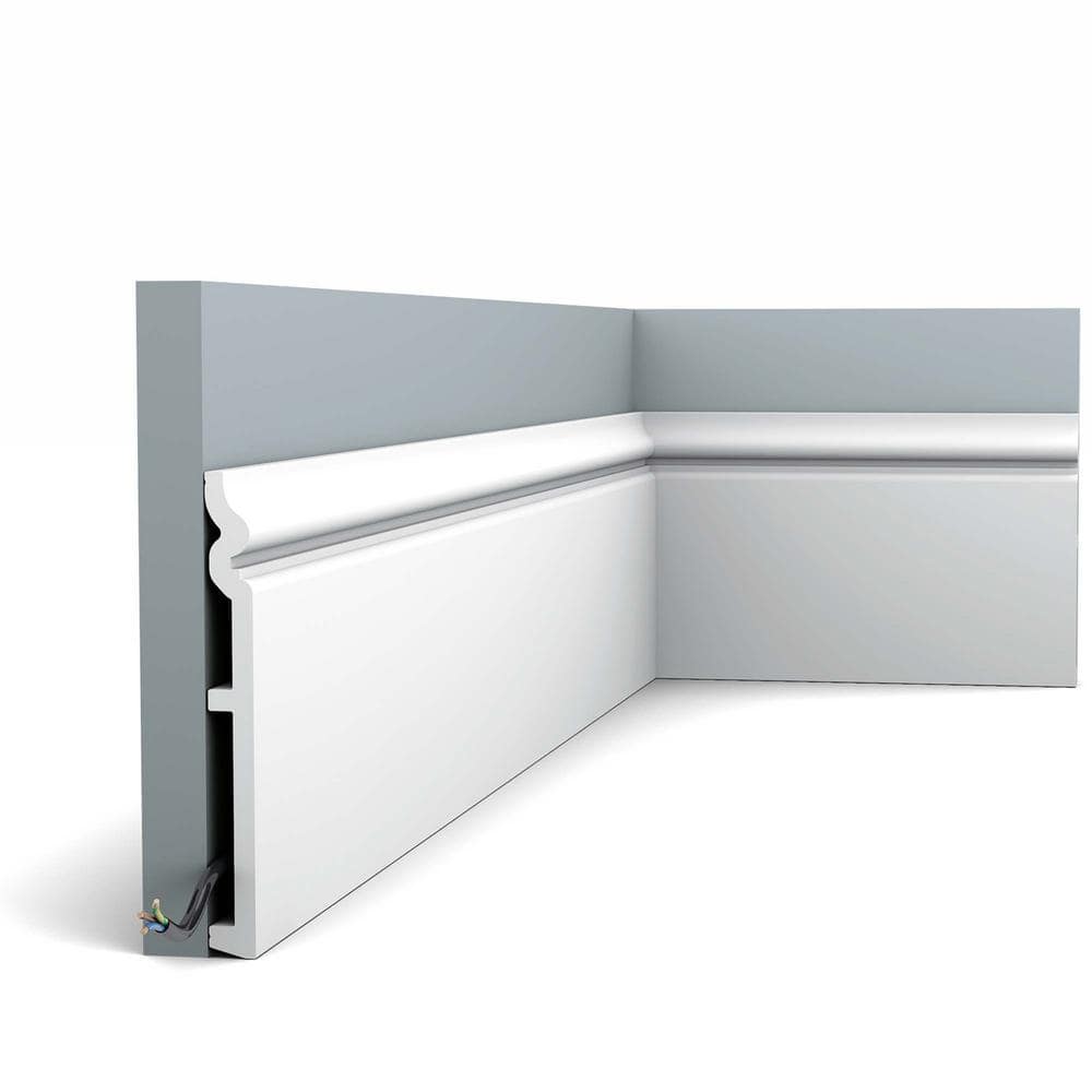 78.75'' White Primed Polystyrene Baseboard Moulding (2-Pack)