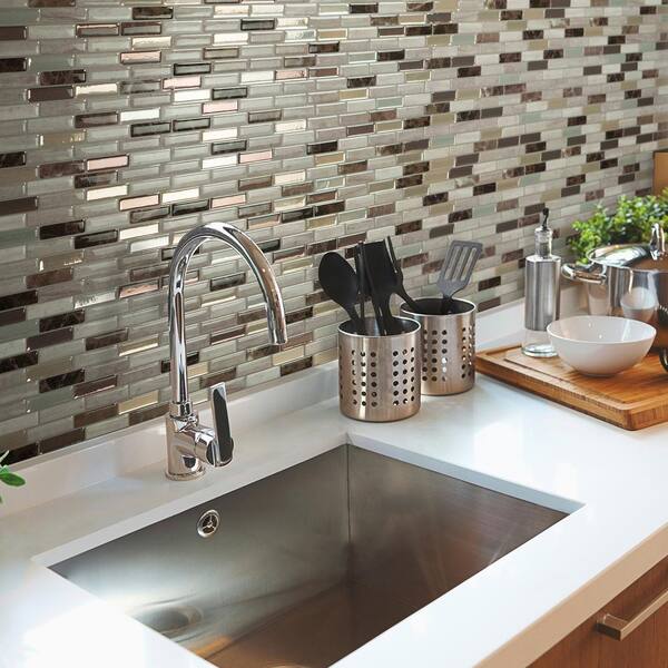 Smart Tiles 10.20 in x 9 in Peel and Stick Self-Adhesive Mosaic Backsplash Wall Tile - Milenza Genoa (4-Pack) Smart Tiles 10.20 in x 9 in Peel and Stick Self-Adhesive Mosaic Backsplash Wall Tile - Milenza Genoa (4-Pack)