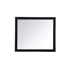 Timeless Home 42 in. W x 36 in. H x modern Wood Framed Rectangle Black Mirror
