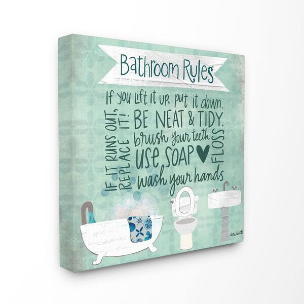 The Stupell Home Decor Collection 30 In, Bathroom Rules Wall Art
