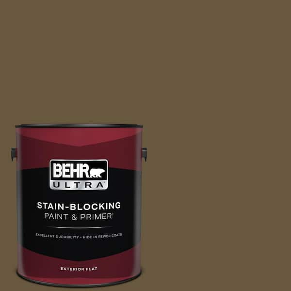 BEHR ULTRA 1 gal. #PPU7-01 Moss Stone Flat Exterior Paint & Primer