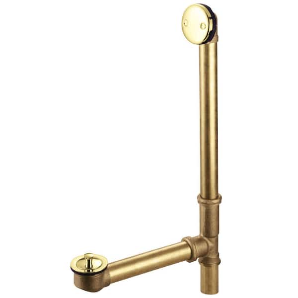Kingston Brass Made To Match 20-Gauge Lift and Turn Tub Waste and Overflow in Polished Brass with Overflow