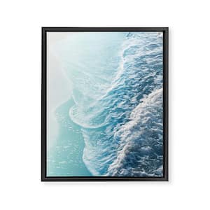 Soft Turquoise Ocean Dream Waves by Anita's & Bella's Artwork Framed Art Canvas Nature Wall Art 30 in. x 24 in.