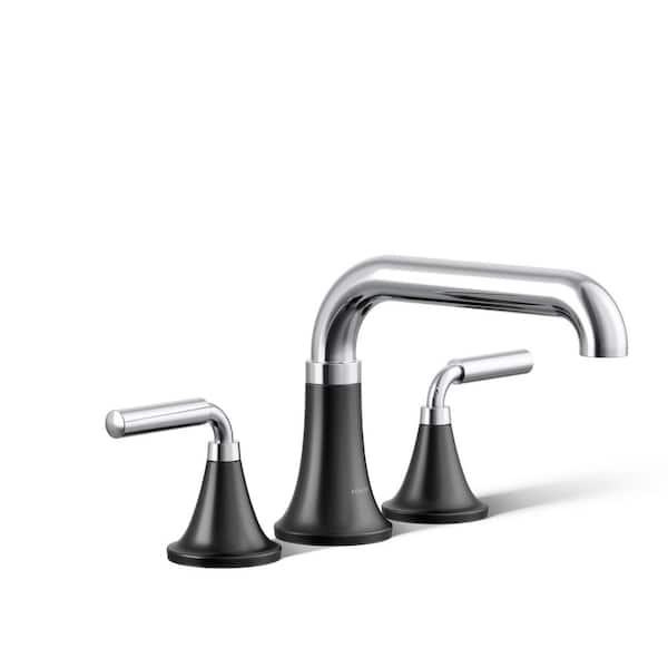 KOHLER Tone 2-Handle Tub Faucet Trim Kit in Polished Chrome with Matte Black