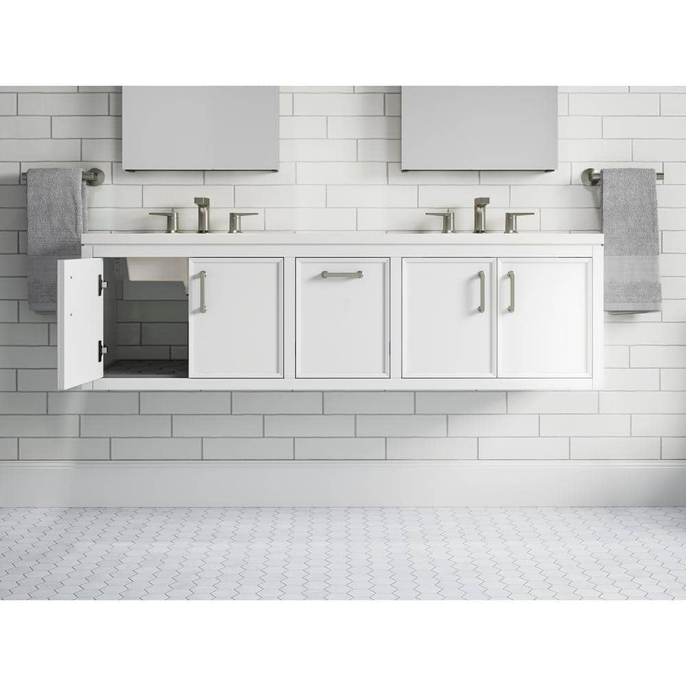 Winnow 60-Inch White Double Sink Bathroom Vanity Set