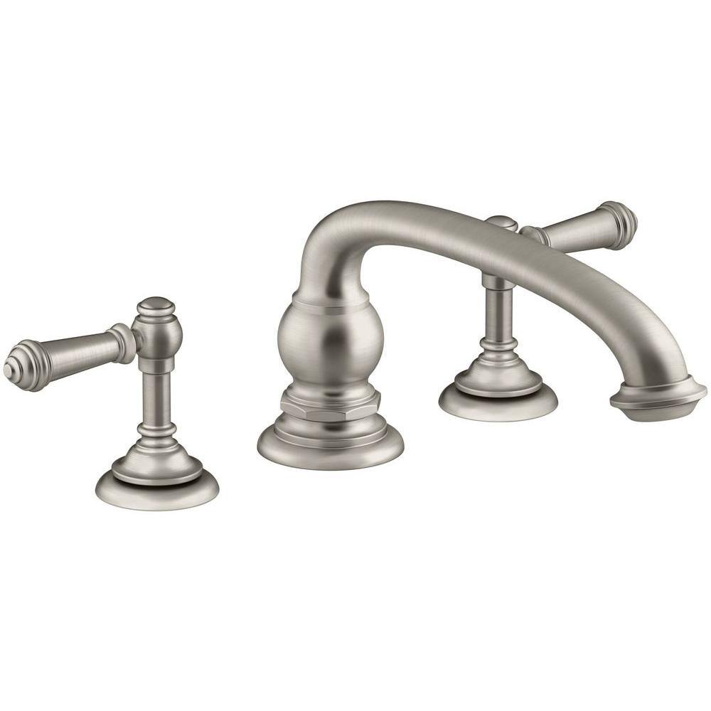 Artisan Vintage Brushed Nickel 9" Deck-Mount Bath Spout