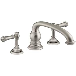 Artifacts 9 in. Deck-Mount Bath Spout with Arc Design in Vibrant Brushed Nickel