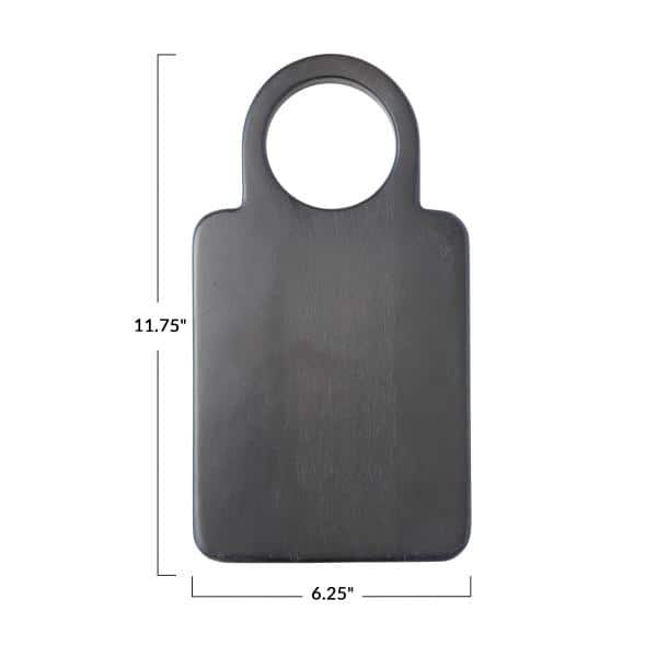 Black Mango Wood Cutting Board with Round Handle