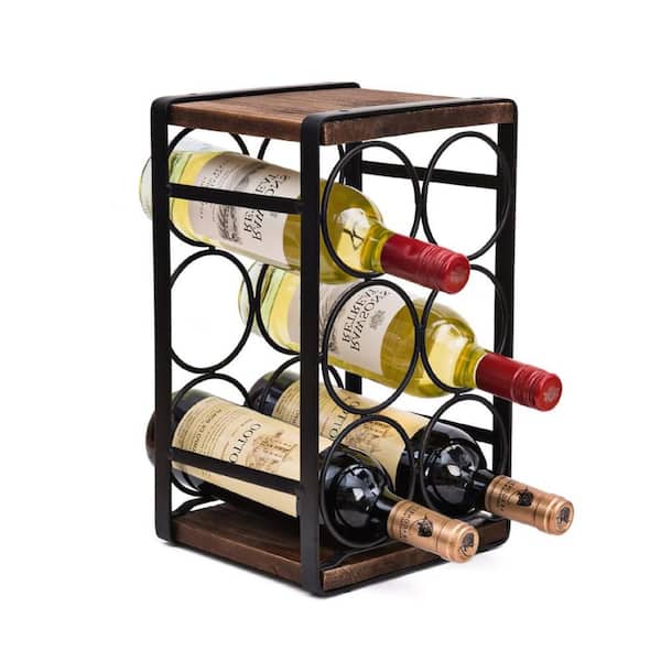Numhew 7.88 in. W x 7.1 in. D x 13.6 in. H Countertop Wine Rack
