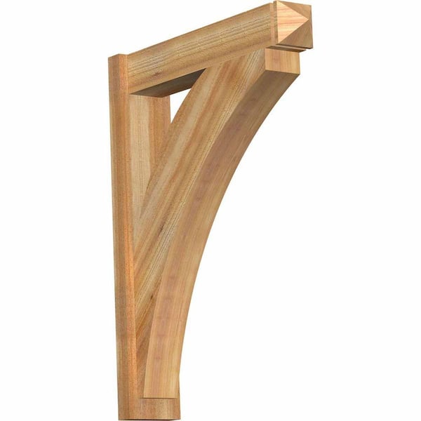 Ekena Millwork 6 in. x 36 in. x 28 in. Western Red Cedar Thorton Arts and Crafts Rough Sawn Outlooker