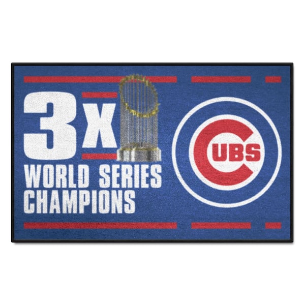 FANMATS Chicago Cubs Blue Dynasty 19 in. x 30 in. Starter Mat Accent Rug