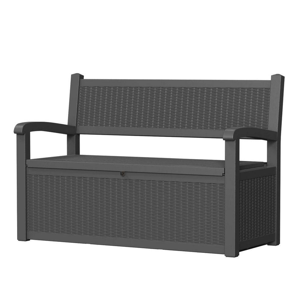 70 Gal. Black resin Outdoor Storage Bench lockable&weather proof Garden Storage price history on PriceWatchPro