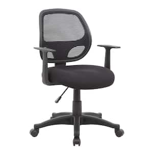 BOSS Black Fabric Mesh Back Task Chair with Fixed Arms