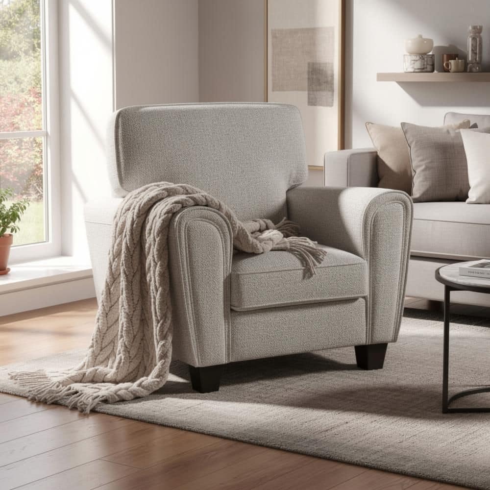 Loi 40 in. Rolled Arm Chenille Square Reversible Cushion Sofa in Gray and Black price history on PriceWatchPro