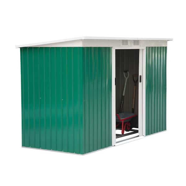 Outsunny 9 ft. x 4 ft. Outdoor Rust-Resistant Metal Garden Vented Storage Shed with Spacious Layout and Durable Construction
