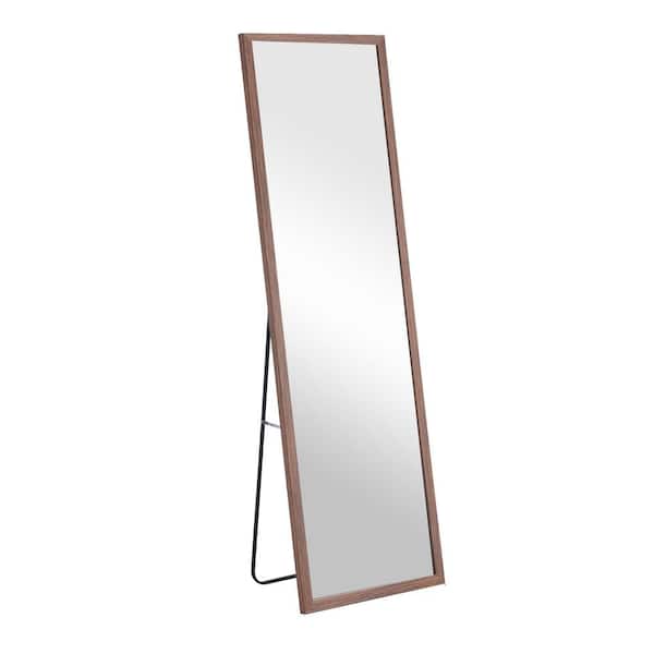 COWLOWN 18.1 in. W x 57.9 in. H Rectangular Framed Wall Bathroom Vanity Mirror in Brown