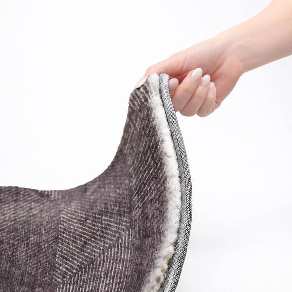 Dream Shag Premium Machine Washable Abstract ADS777 Eggplant 3 ft. x 5 ft. Area Rug