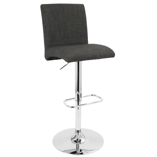 Lumisource Tintori 32.25 in. Adjustable Charcoal Bar Stool