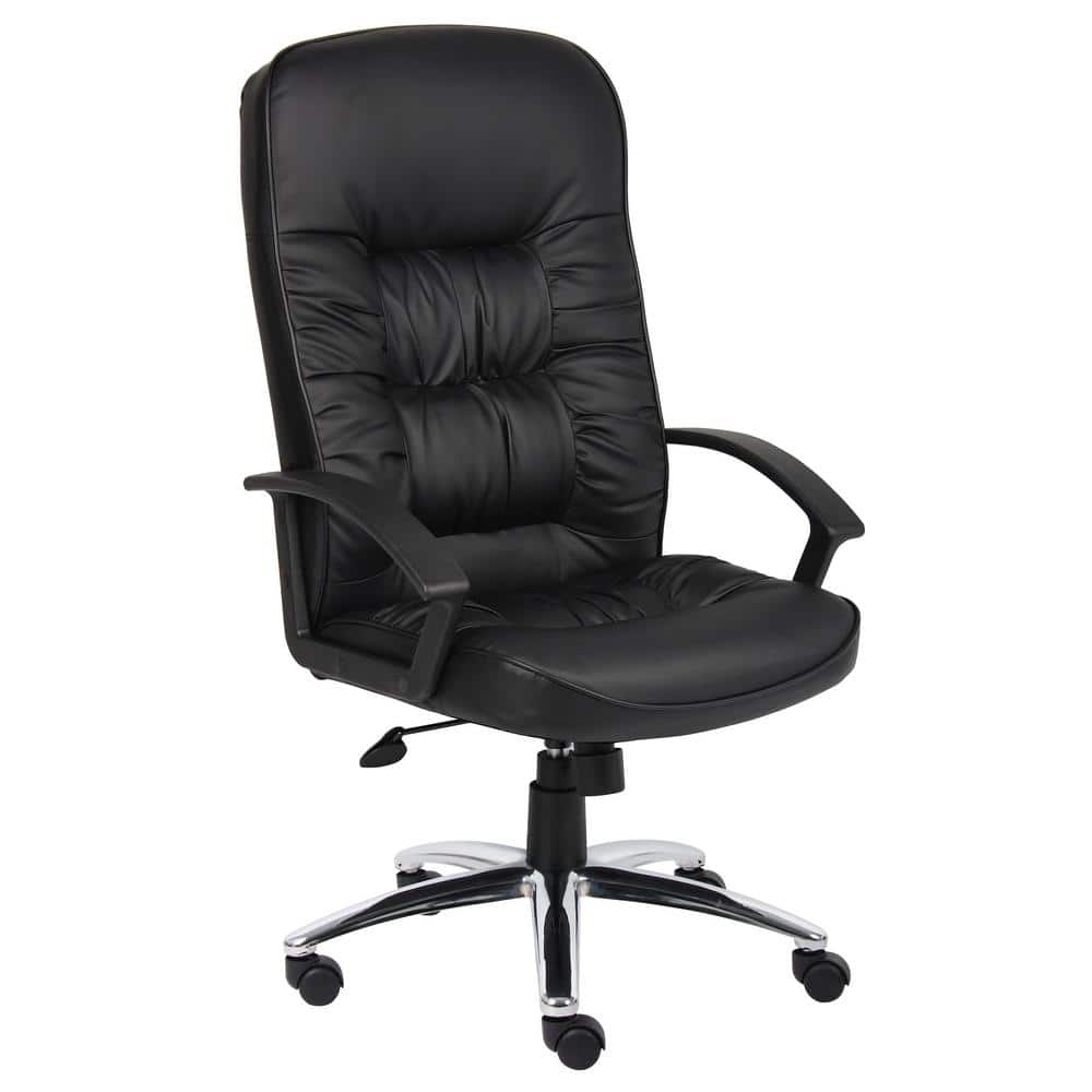 Кресло черное офисное босс экокожа