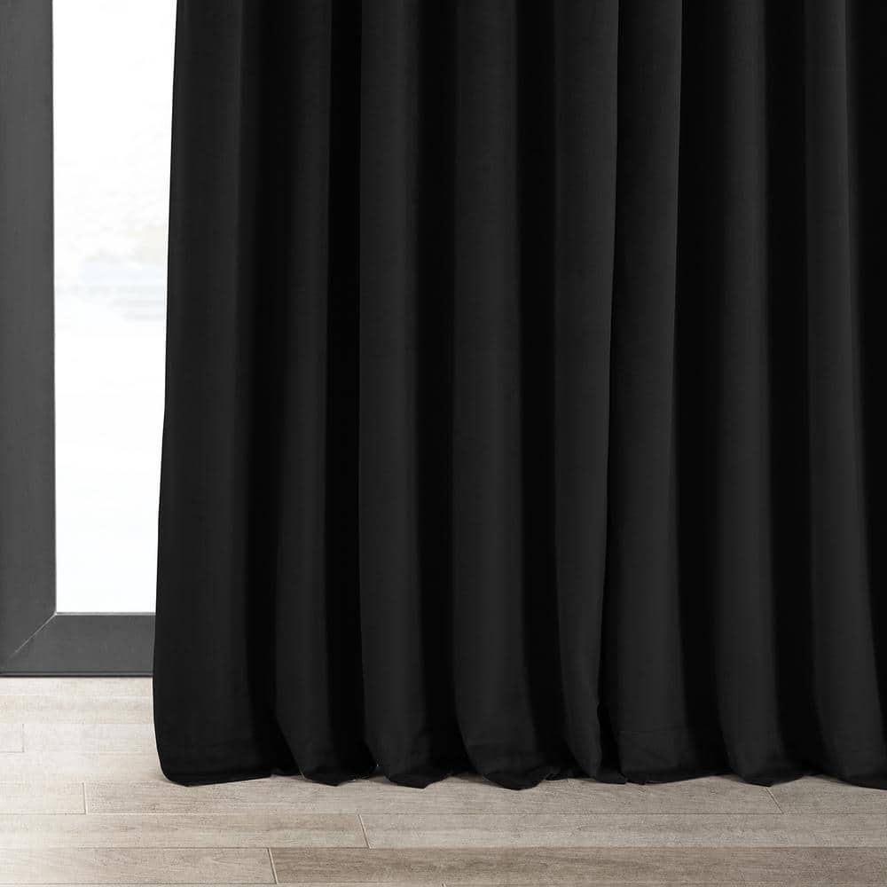 Black Velvet Extra Wide Blackout Curtain Panel 96 Inch
