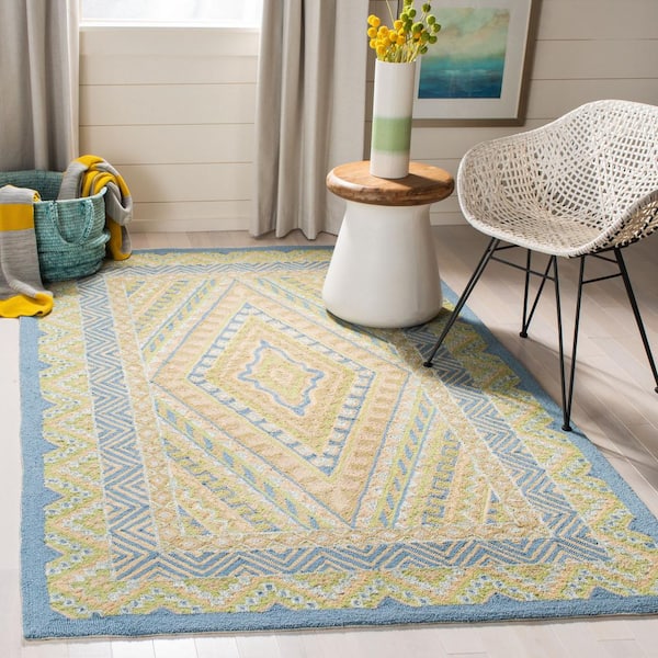 Safavieh Four Seasons Blue Yellow 3 Ft, Blue And Yellow Area Rugs