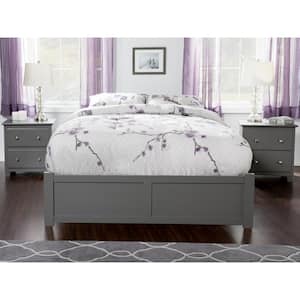 Concord Queen Platform Bed with Flat Panel Foot Board and 2 Urban Bed Drawers in Grey