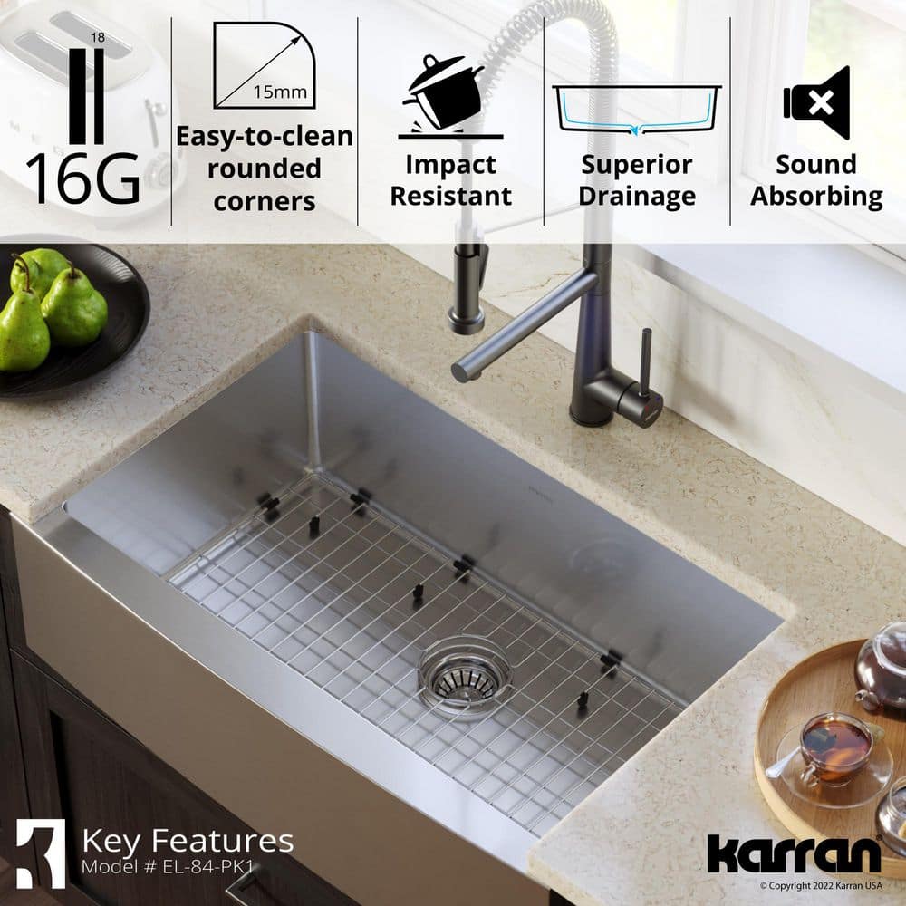 Stainless Steel 33'' Single Bowl Farmhouse Kitchen Sink