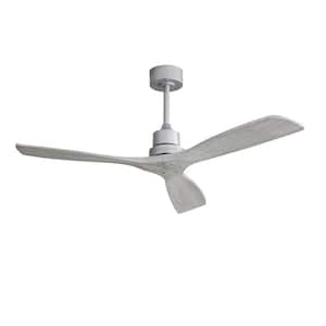 Light Pro 52 in. Indoor Silver Ceiling Fan with Remote Control, 3 Solid Wood Fan Blade, Reversible Dc Motor For Bedroom