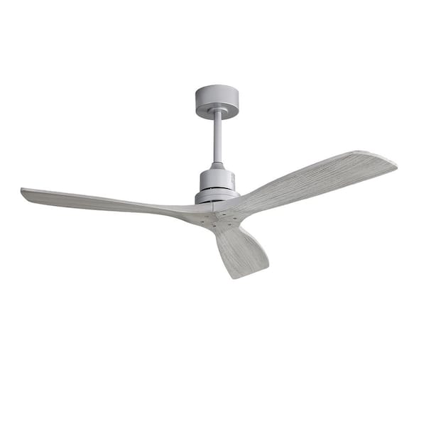 Modland Light Pro 52 in. Indoor Silver Ceiling Fan with Remote Control, 3 Solid Wood Fan Blade, Reversible Dc Motor For Bedroom