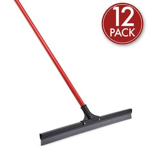 24 in. Multi-Surface Rubber Floor Squeegee with 60 in. Steel Handle (12-Pack)