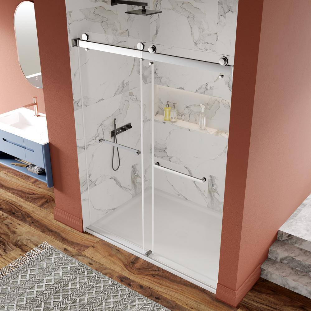 Concord 60" Frameless Sliding Shower Door with Chrome Finish