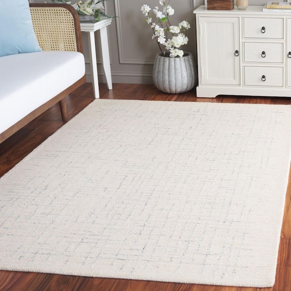 Ebony 8 ft. x 10 ft. Ivory/Navy Faded Geometric Lattice Area Rug