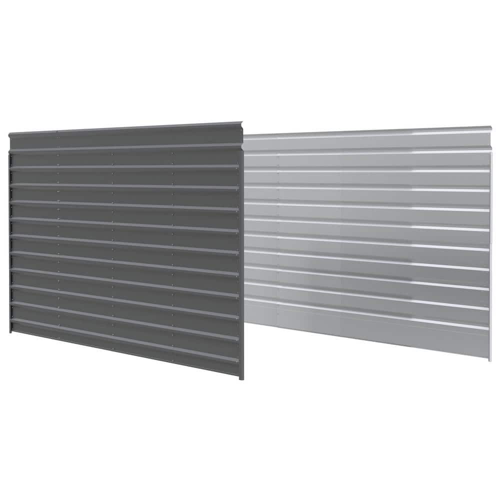 Charcoal Heavy-Duty Galvanized Steel Carport Enclosure Kit
