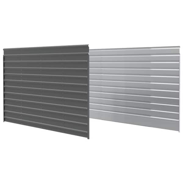20 ft. W x 9 ft. H Charcoal Galvanized Steel 2-Sided Carport Enclosure