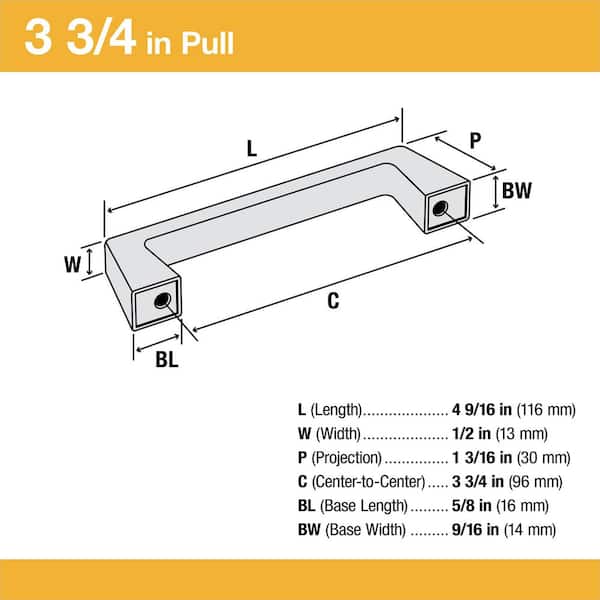 StyleWell Halston 3-3/4 in. (96mm) Satin Nickel Arch Cabinet Pull