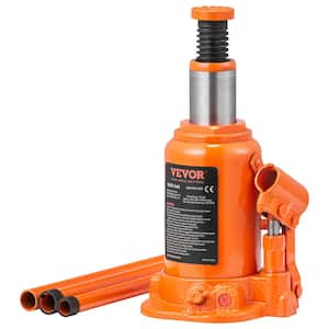 Hydraulic Bottle Jack, 12 Ton/24,000 lbs. All Welded Bottle Jack, 7.5 in. -14 in. Lifting Range, with 3-section