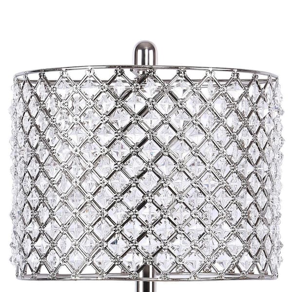 LumiSource Ashland 27.25 in. Polished Nickel and Clear Square