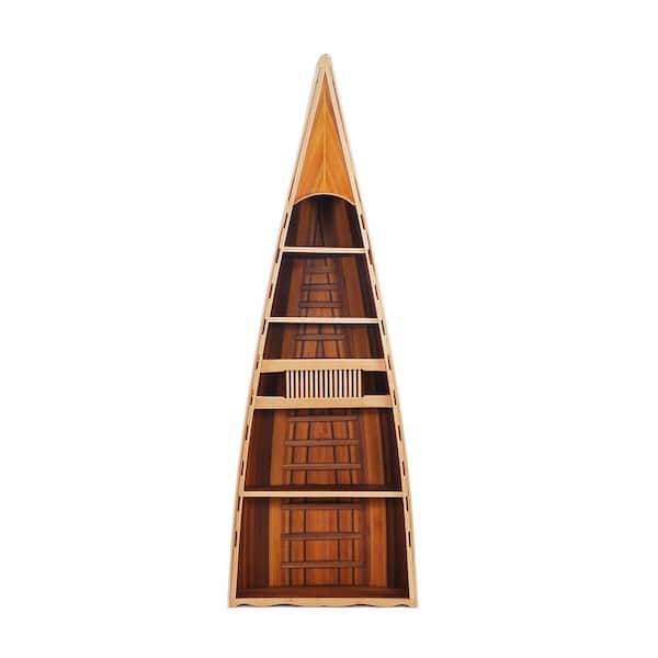 HomeRoots Amelia 20.5 in. Tall  Wooden Brown  5-Shelf Standard Bookcase