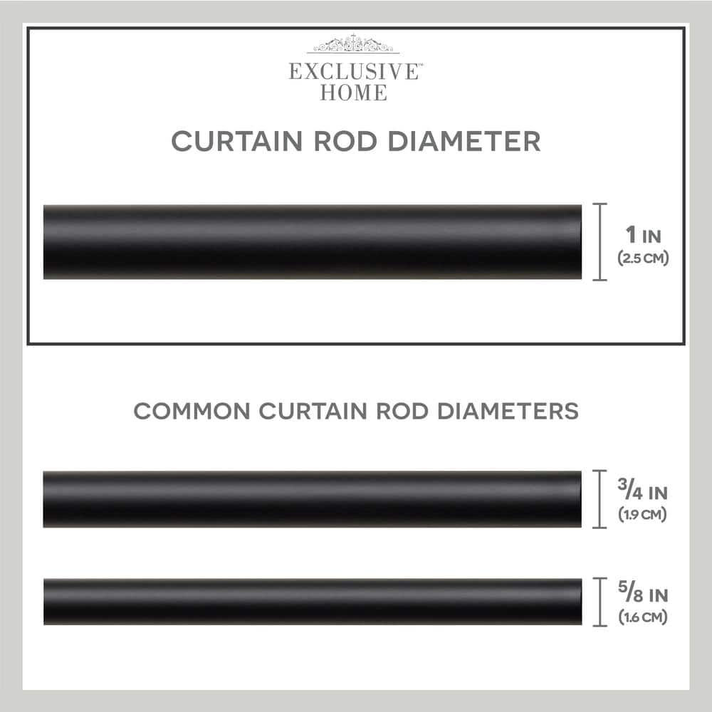 Hyde Matte Black Adjustable Wrap Around Curtain Rod 66"-120"