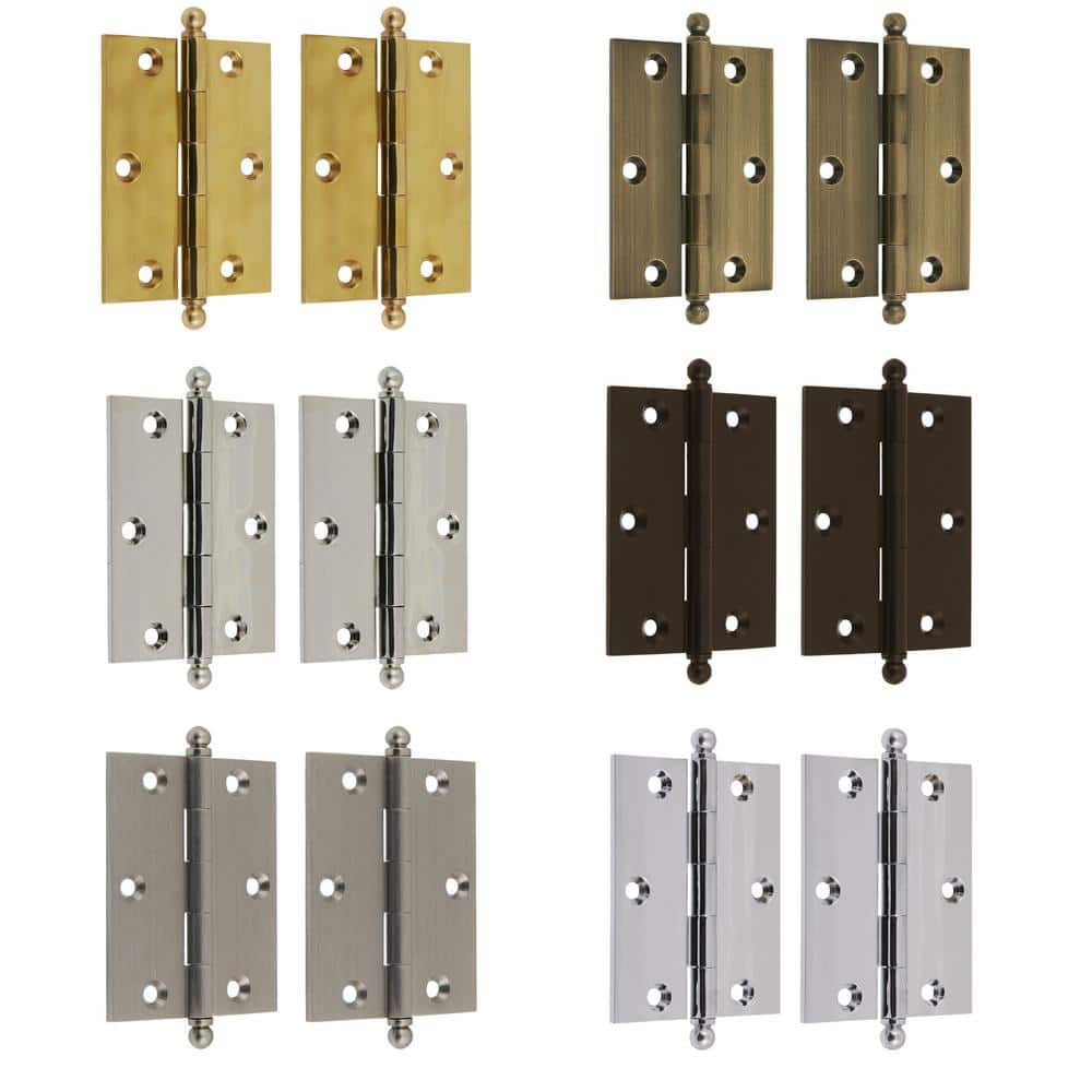 2-1/2 x 2 Inch Black Aluminum Cabinet Hinges, Pair