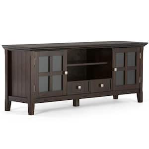 Acadian Solid Wood 60 in. Wide Transitional TV Media Stand in Brunette Brown for TVs up to 65 in.