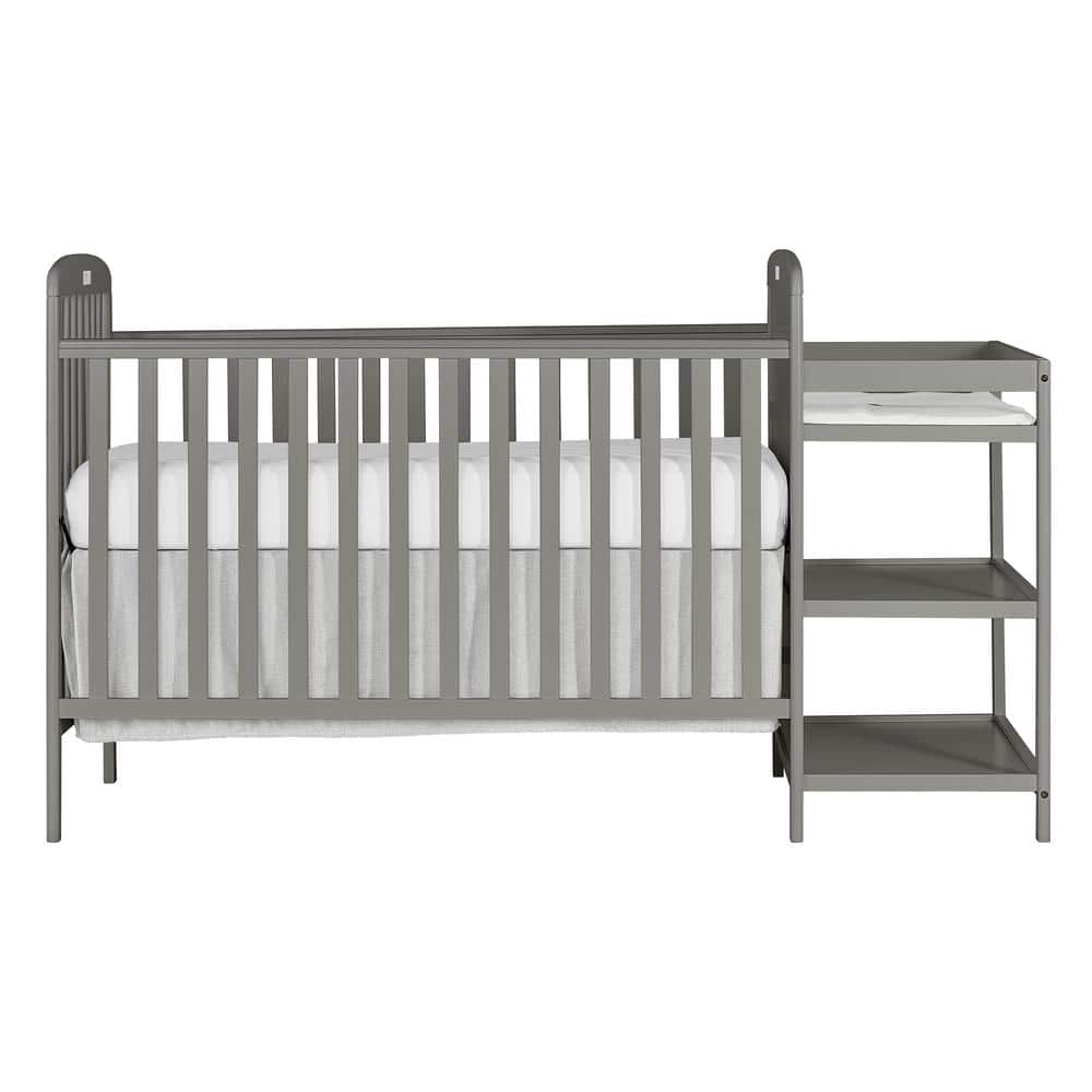 Dream On Me Anna 4-in-1 Steel Grey Crib and Changing Table Combo -  678-SGY