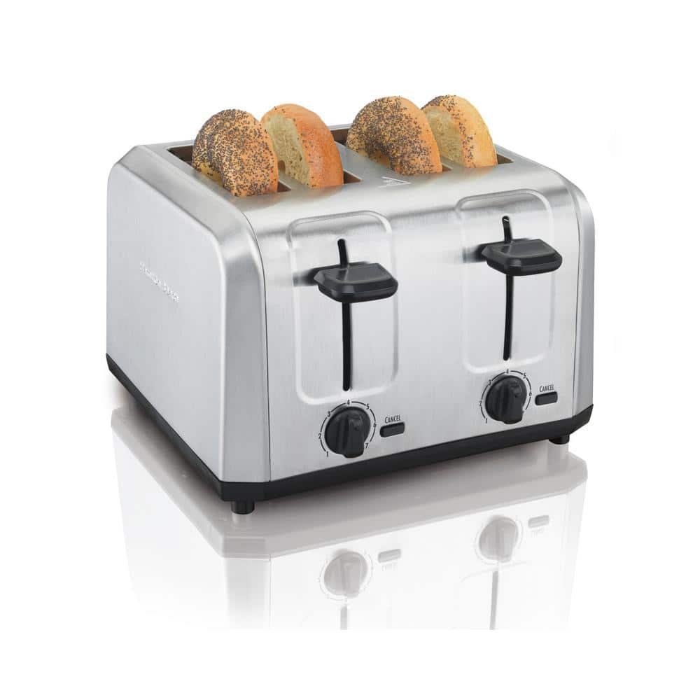 Hamilton Beach Brushed Stainless Steel 4-Slice Toaster with Wide Slots
