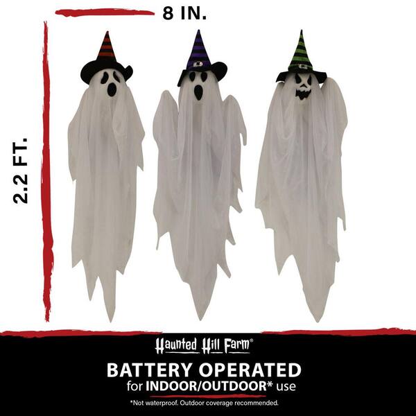 Porch Balcony Scary 8 in 12 pack Hanging Ghosts Halloween Decor Hang from Trees 