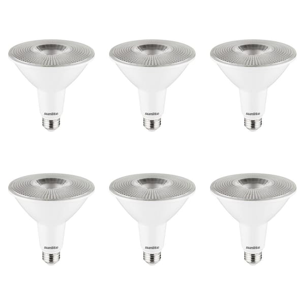 Sunlite 100-Watt Equivalent PAR38 Long Neck Energy Star and Dimmable E26 Base LED Light Bulb 4000K (6-Pack)