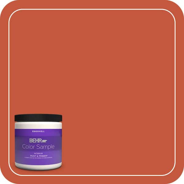 BEHR PREMIUM PLUS 8 oz. #BIC-31 Fire Coral Eggshell Enamel Interior Paint & Primer Color Sample
