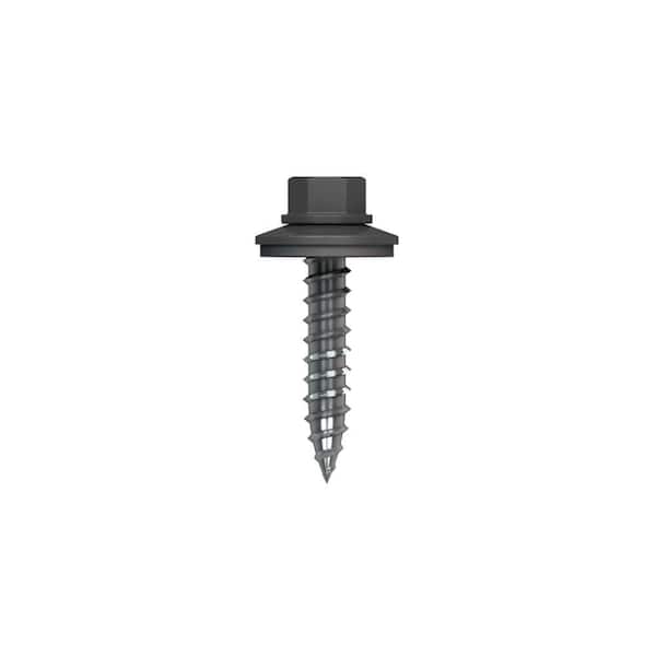 Fabral #10 1 in. External Hex Drive Flange Hex Head Steel Wood Screws in Charcoal Gray (250-Piece per Bag)