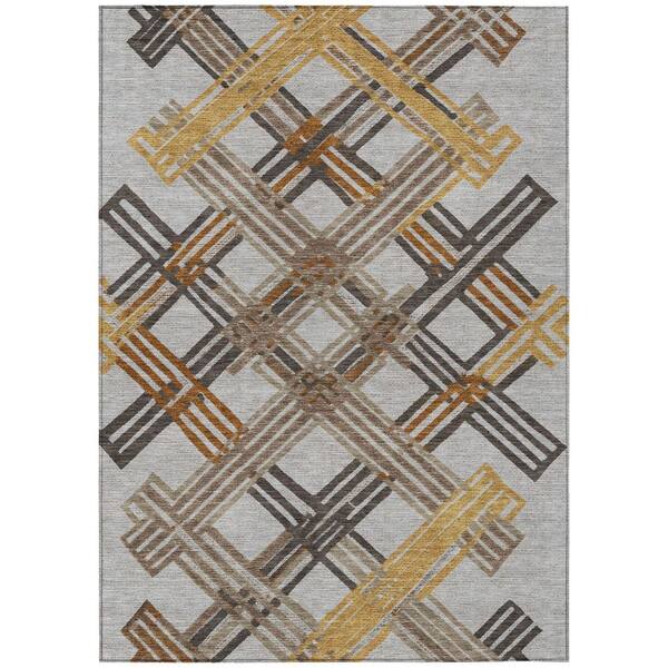 Chantille Machine Washable Indoor/Outdoor Abstract ACN2452 Gray 3 ft. x 5 ft. Area Rug