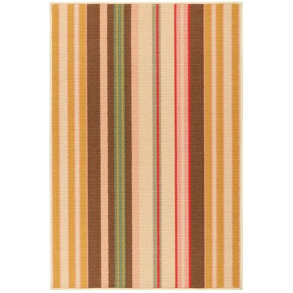 Sienna Stripe Machine Washable Multi 5 ft. x 8 ft. Indoor Area Rug