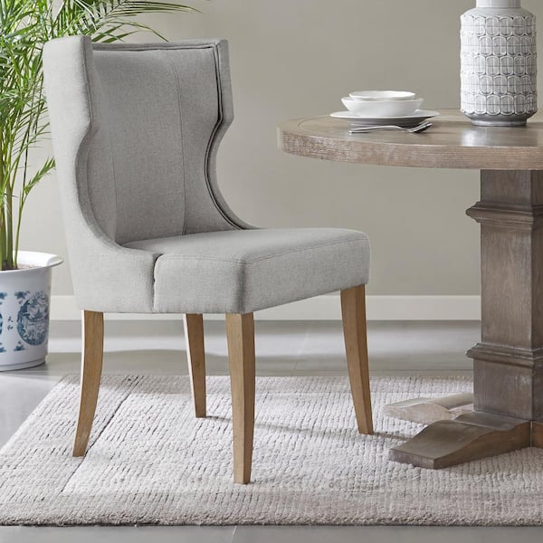 Fillmore Light Grey Upholstered Wingback Dining Chair